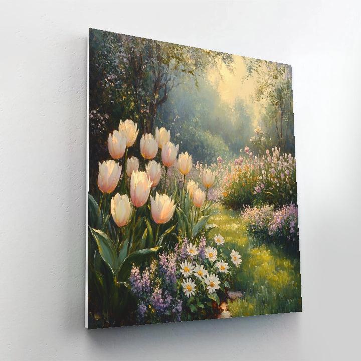 Monet Inspired Morning Garden Flowers DIY paint by numbers