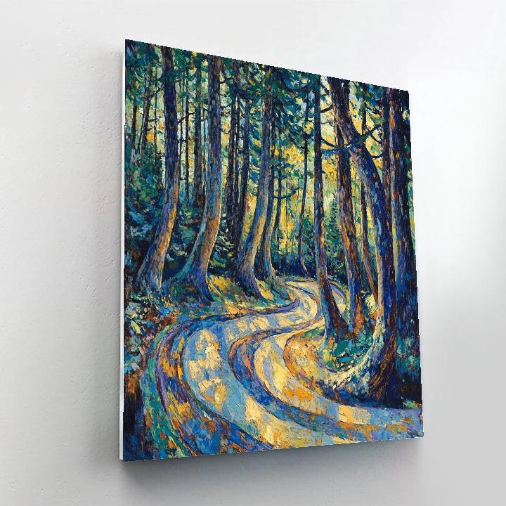 Emily Carr Inspired Swirling Cedar Cathedral paint by number