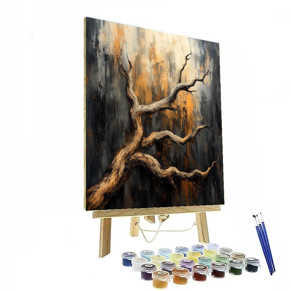 Francisco Goya Inspired Weathered Still Life Of Twisted Branches paint by number