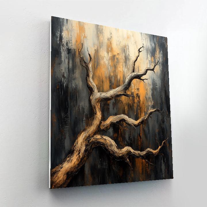 Francisco Goya Inspired Weathered Still Life Of Twisted Branches paint by number