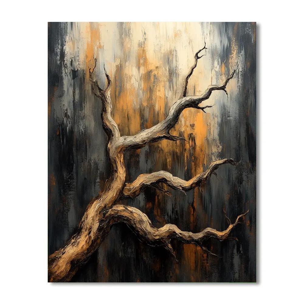 Francisco Goya Inspired Weathered Still Life Of Twisted Branches paint by number