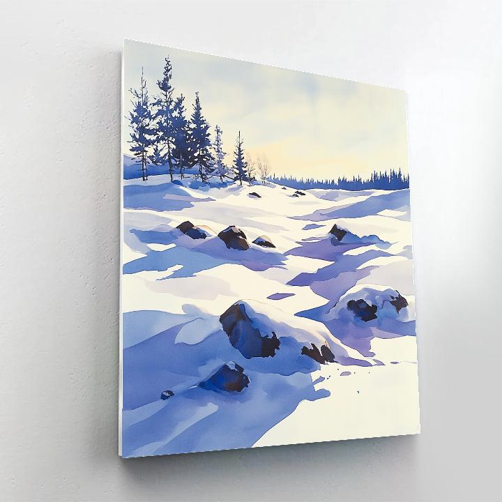 Franklin Carmichael Inspired Winter Light On Snow Fields Paint by numbers art