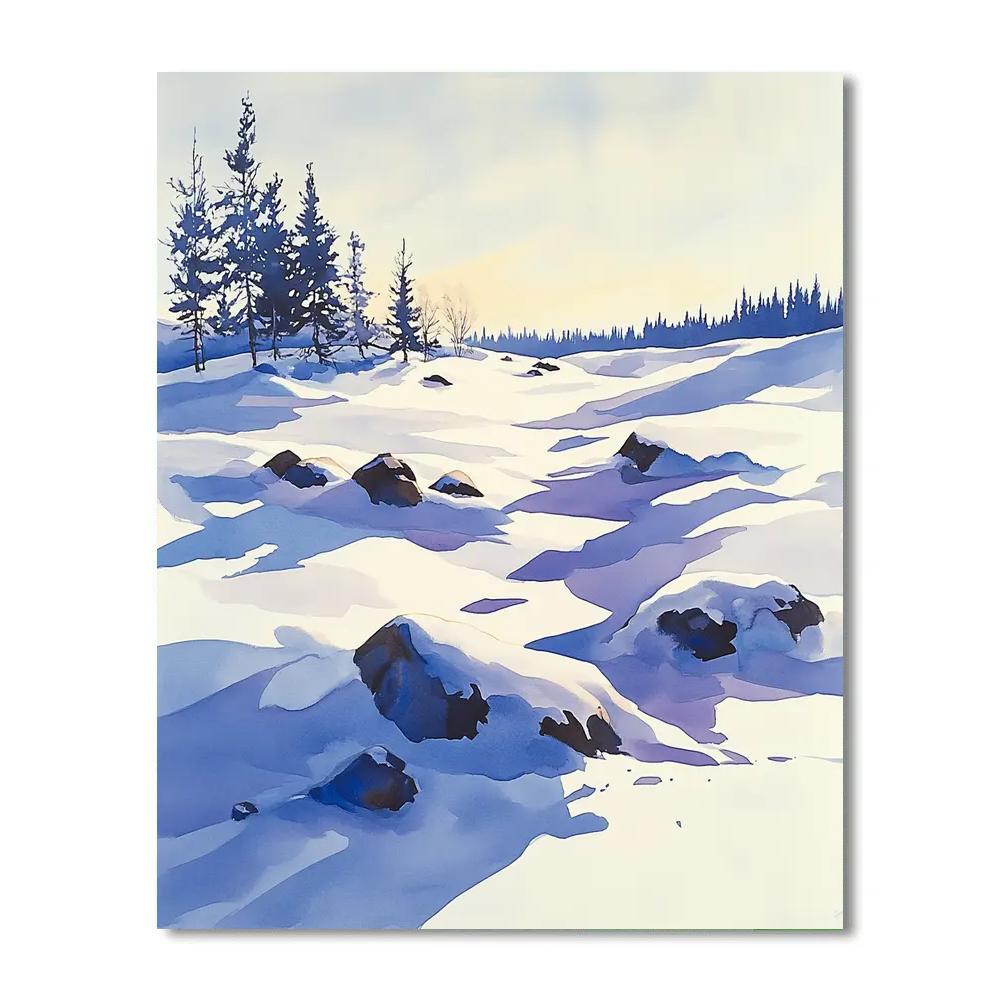Franklin Carmichael Inspired Winter Light On Snow Fields Paint by numbers art