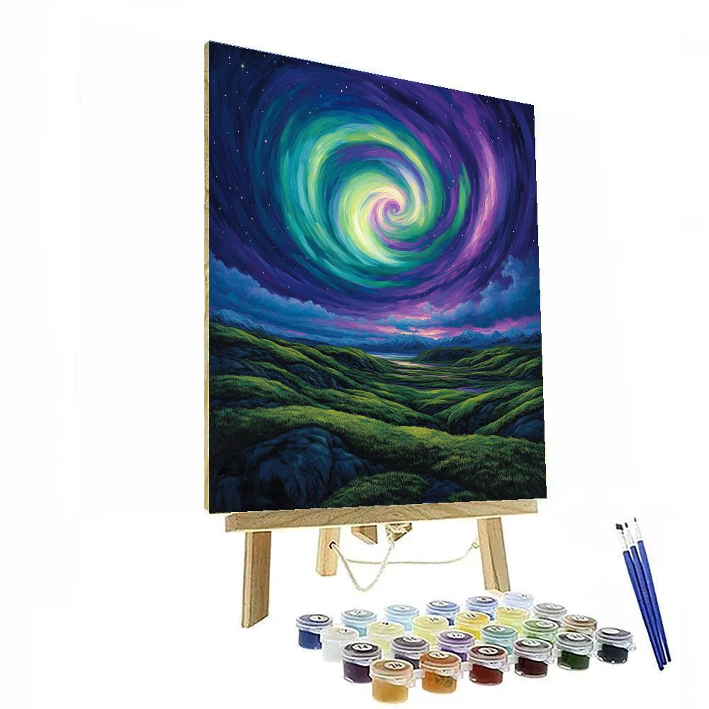Frederick Varley Inspired Luminous Aurora Over Quiet Tundra DIY paint by numbers
