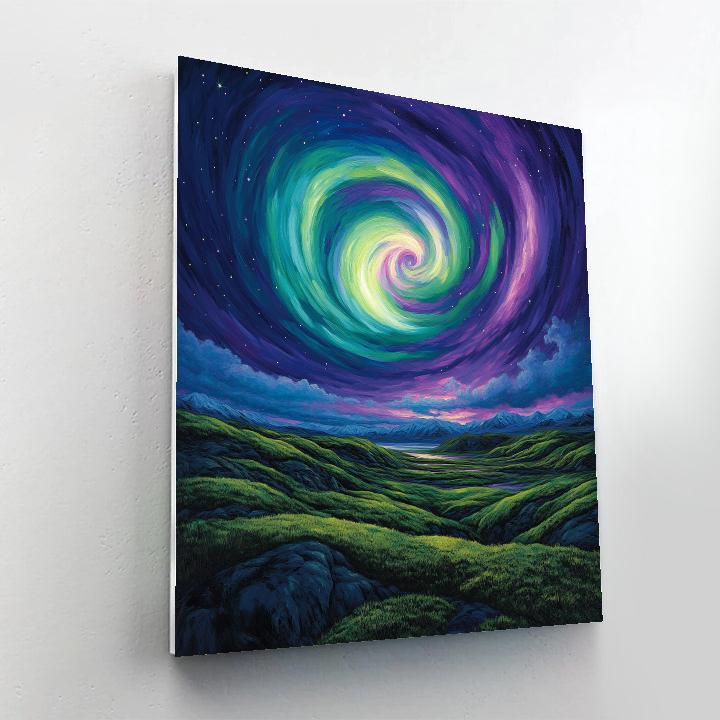 Frederick Varley Inspired Luminous Aurora Over Quiet Tundra DIY paint by numbers