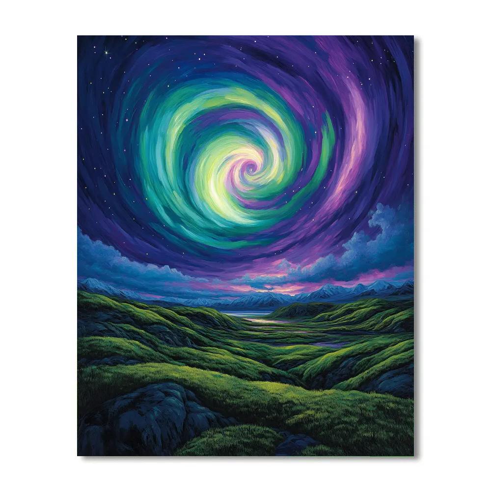 Frederick Varley Inspired Luminous Aurora Over Quiet Tundra DIY paint by numbers
