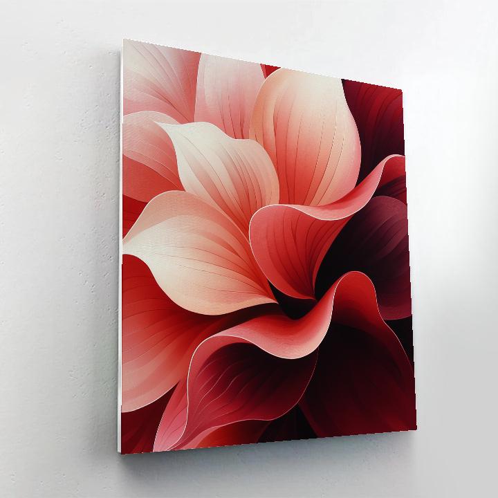 Georgia O’Keeffe Inspired Crimson Petal Close Up Paint by numbers art