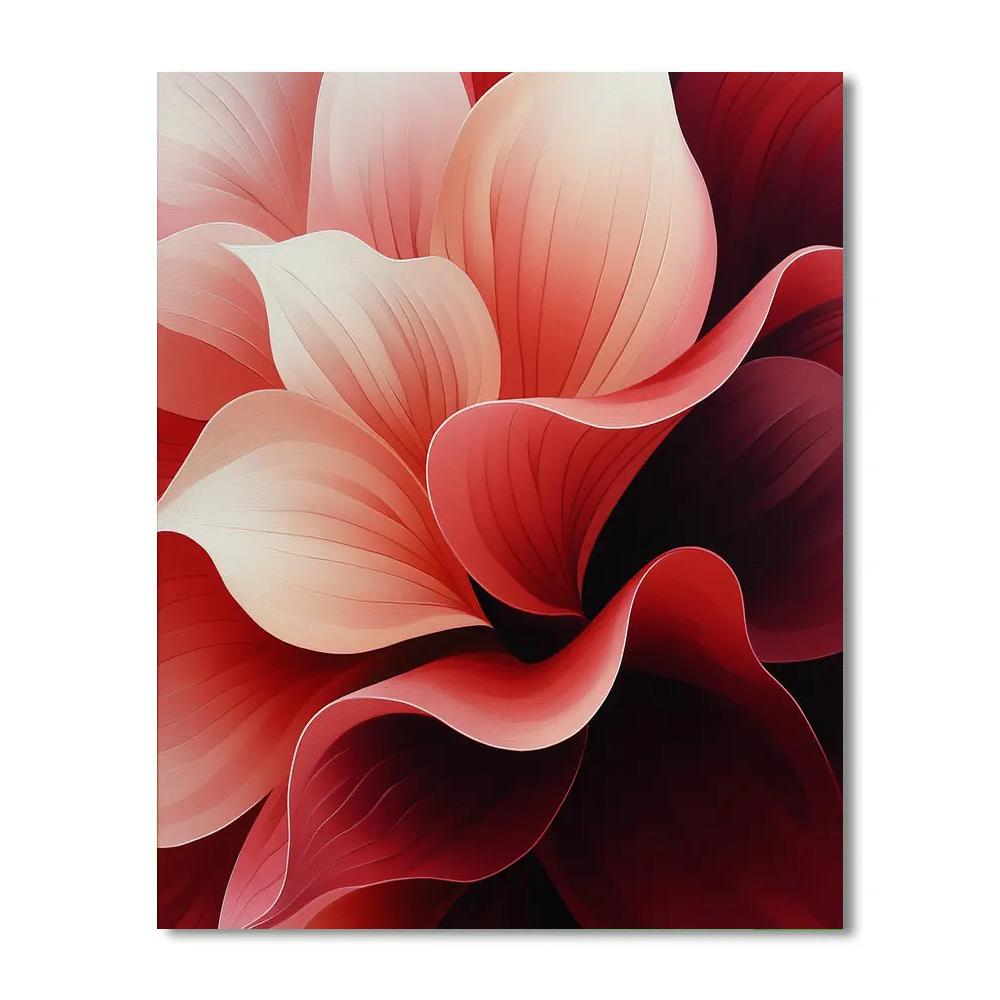 Georgia O’Keeffe Inspired Crimson Petal Close Up Paint by numbers art