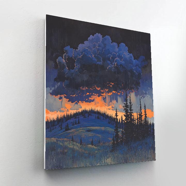Frederick Varley Inspired Thunderstorm Rolling Over Pine Ridge Painting by numbers kit