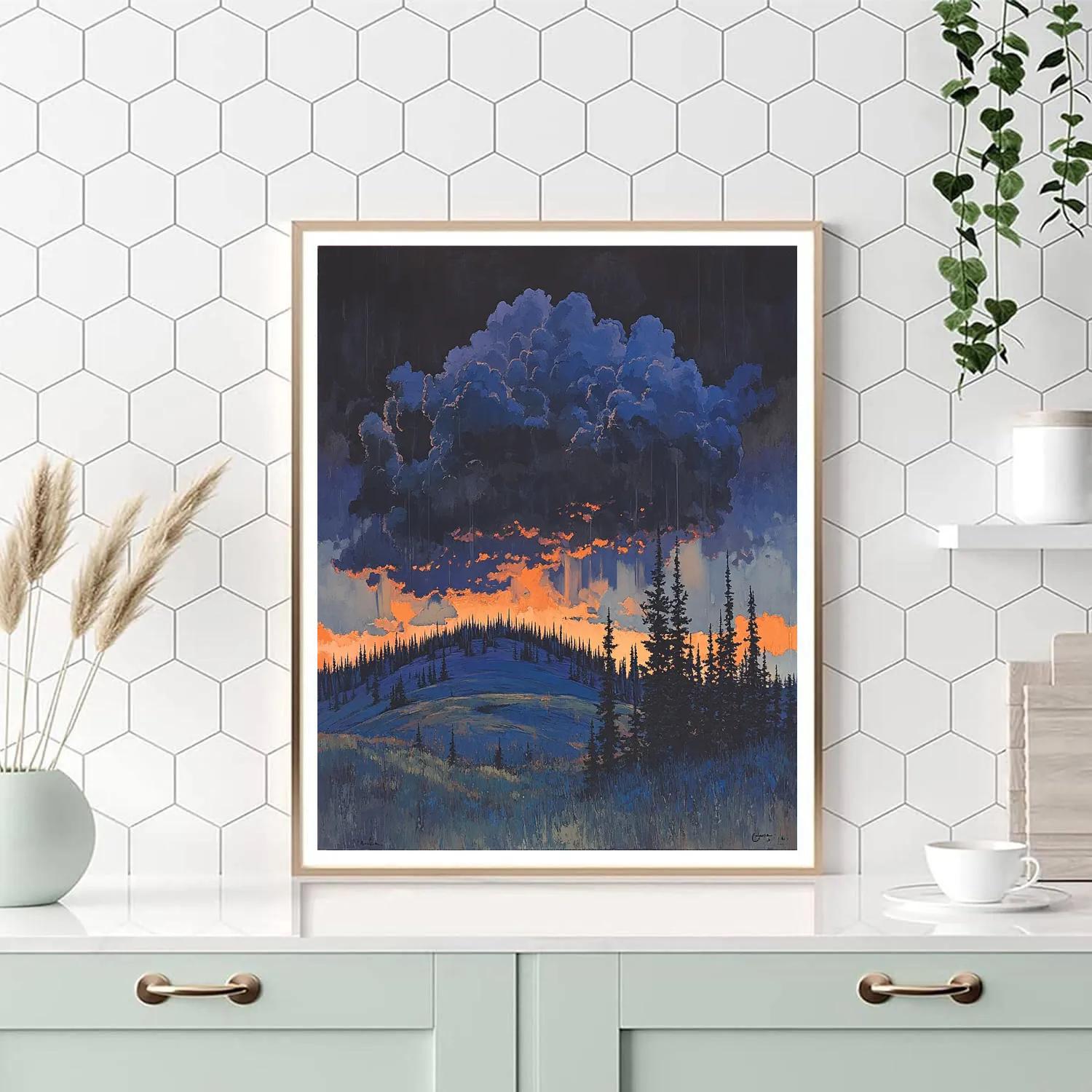 Frederick Varley Inspired Thunderstorm Rolling Over Pine Ridge Painting by numbers kit