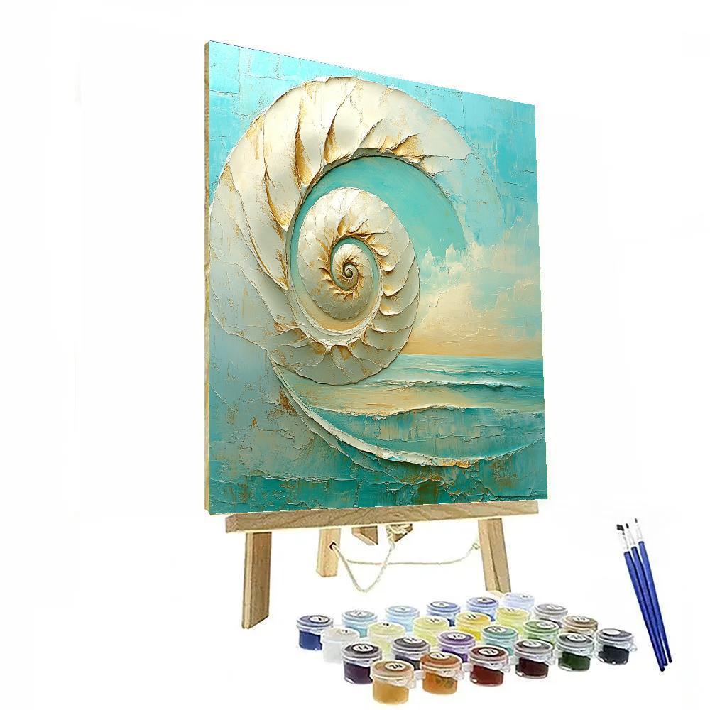 Georgia O’Keeffe Inspired Ivory Shell Abstraction painting number kit