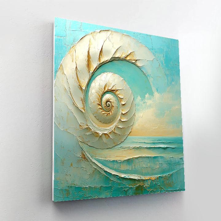 Georgia O’Keeffe Inspired Ivory Shell Abstraction painting number kit