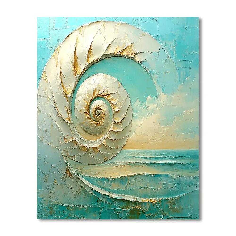 Georgia O’Keeffe Inspired Ivory Shell Abstraction painting number kit