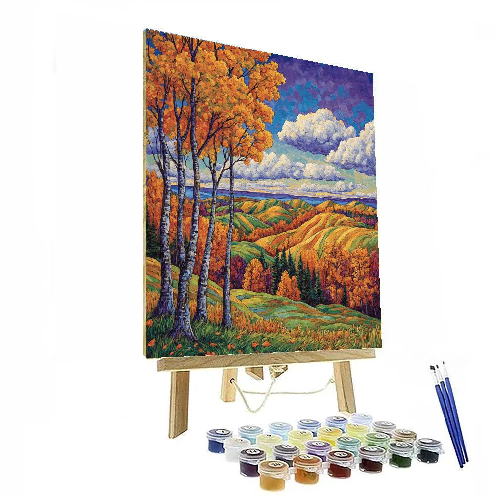J. E. H. MacDonald Inspired Algoma Autumn Ridge Painting by numbers kit