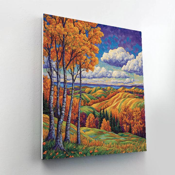 J. E. H. MacDonald Inspired Algoma Autumn Ridge Painting by numbers kit