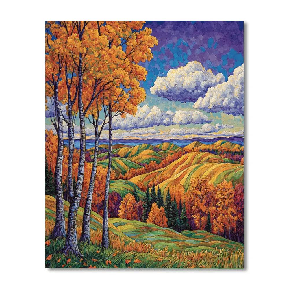 J. E. H. MacDonald Inspired Algoma Autumn Ridge Painting by numbers kit