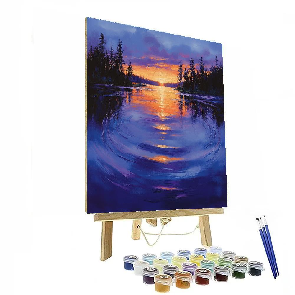 Frederick Varley Inspired Twilight Reflections On Silent Lake paint by numbers