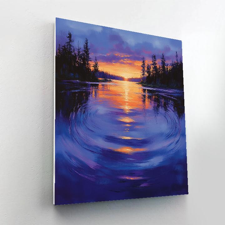 Frederick Varley Inspired Twilight Reflections On Silent Lake paint by numbers