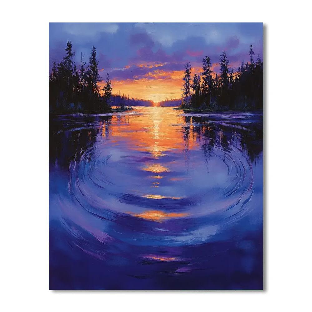 Frederick Varley Inspired Twilight Reflections On Silent Lake paint by numbers