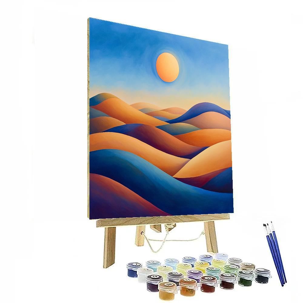 Georgia O’Keeffe Inspired Rolling Hills Under Cerulean Sun paint by numbers