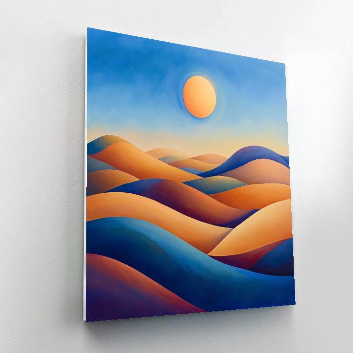 Georgia O’Keeffe Inspired Rolling Hills Under Cerulean Sun paint by numbers