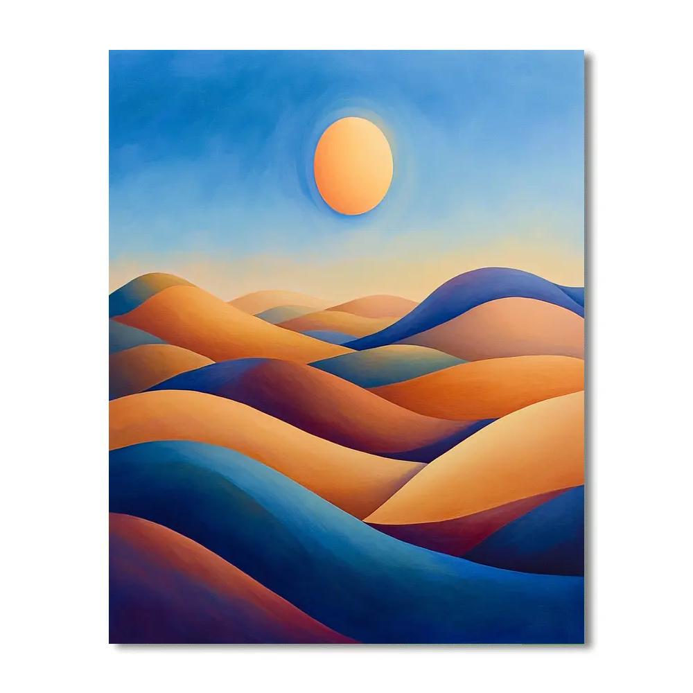 Georgia O’Keeffe Inspired Rolling Hills Under Cerulean Sun paint by numbers
