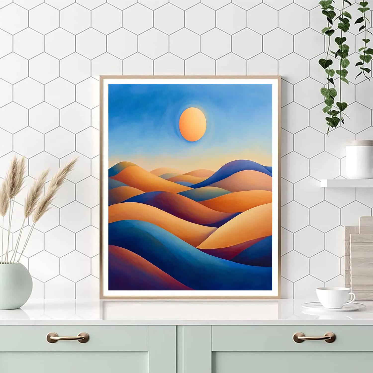 Georgia O’Keeffe Inspired Rolling Hills Under Cerulean Sun paint by numbers