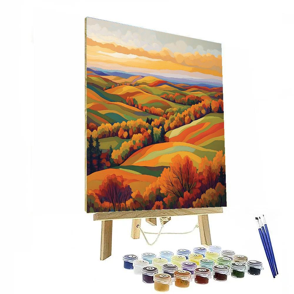 Frederick Varley Inspired Autumn Blaze Across Rolling Hills Paint by numbers art