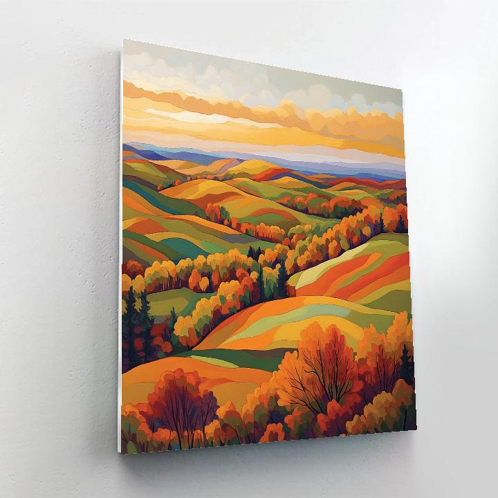 Frederick Varley Inspired Autumn Blaze Across Rolling Hills Paint by numbers art