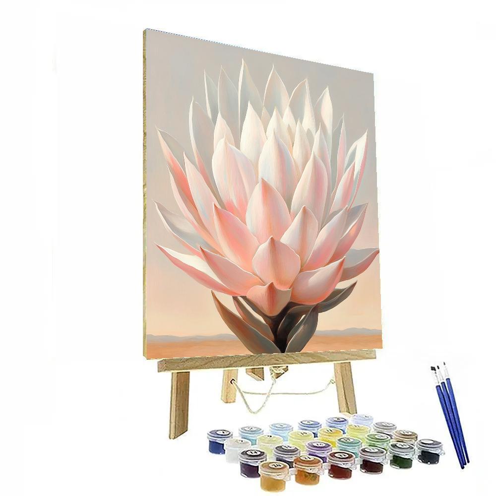 Georgia OKeeffe Inspired Luminous Agave Flower Close Up paint by color