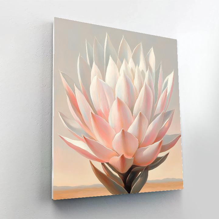 Georgia OKeeffe Inspired Luminous Agave Flower Close Up paint by color