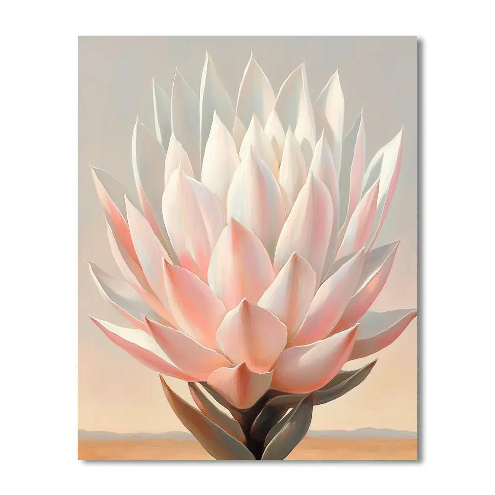 Georgia OKeeffe Inspired Luminous Agave Flower Close Up paint by color