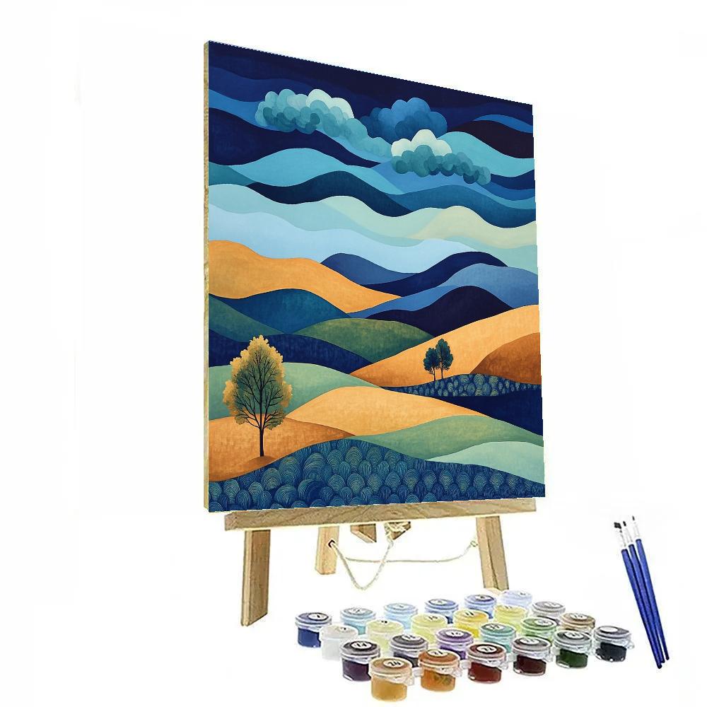 J. E. H. MacDonald Inspired Decorative Sky Over Rolling Hills Paint by numbers art