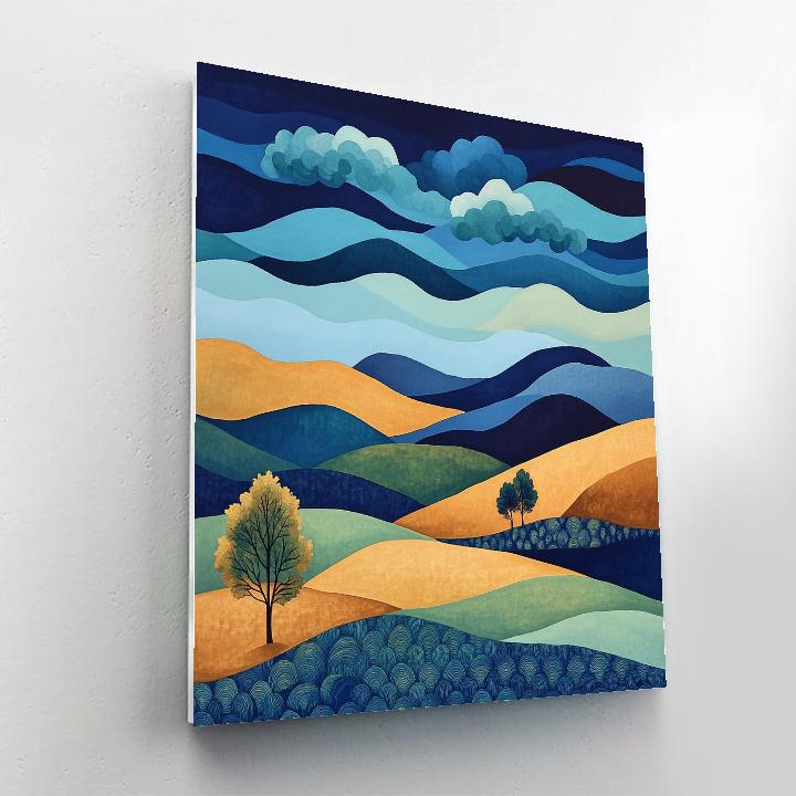 J. E. H. MacDonald Inspired Decorative Sky Over Rolling Hills Paint by numbers art