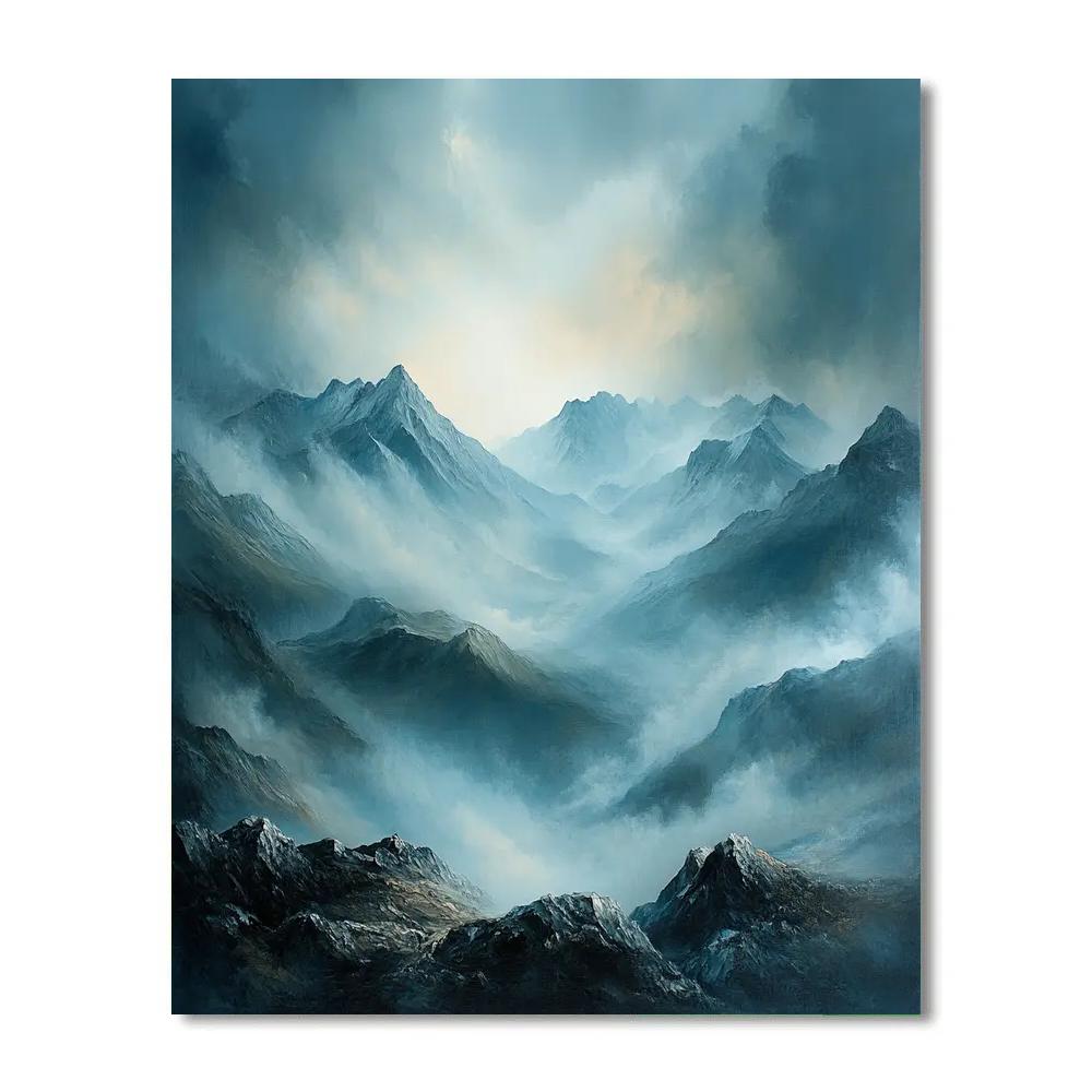 Frederick Varley Inspired Mist Veil Over Craggy Highlands Painting by numbers kit