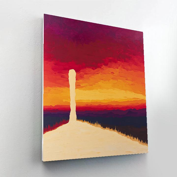 Georgia OKeeffe Inspired Majestic Desert Bone Silhouette At Sunset Paint by numbers art
