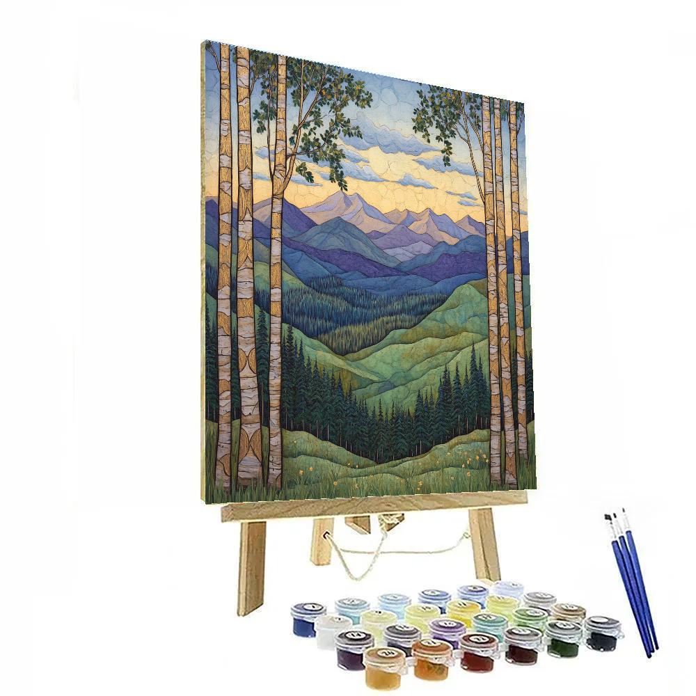 J. E. H. MacDonald Inspired Mountain Vale In Late Light painting number kit