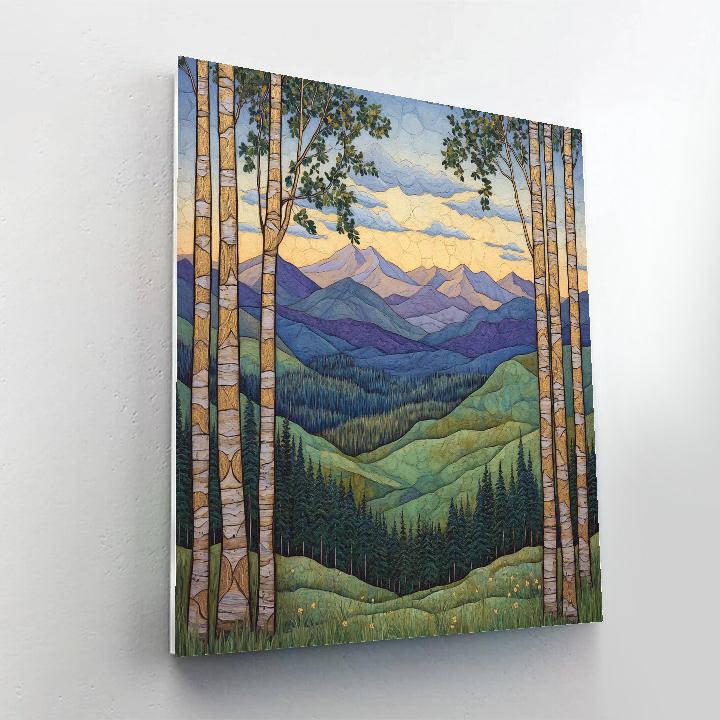 J. E. H. MacDonald Inspired Mountain Vale In Late Light painting number kit