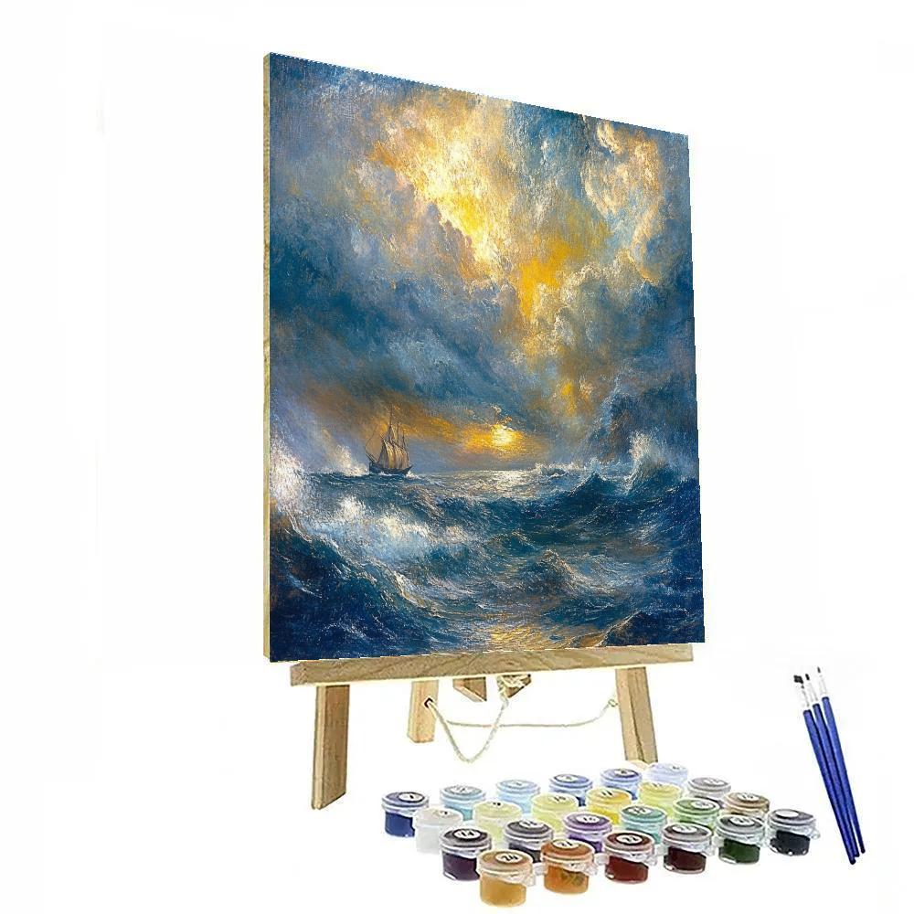JMW Turner Inspired Stormy Ocean Voyage Numbered painting kits