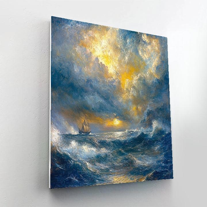 JMW Turner Inspired Stormy Ocean Voyage Numbered painting kits