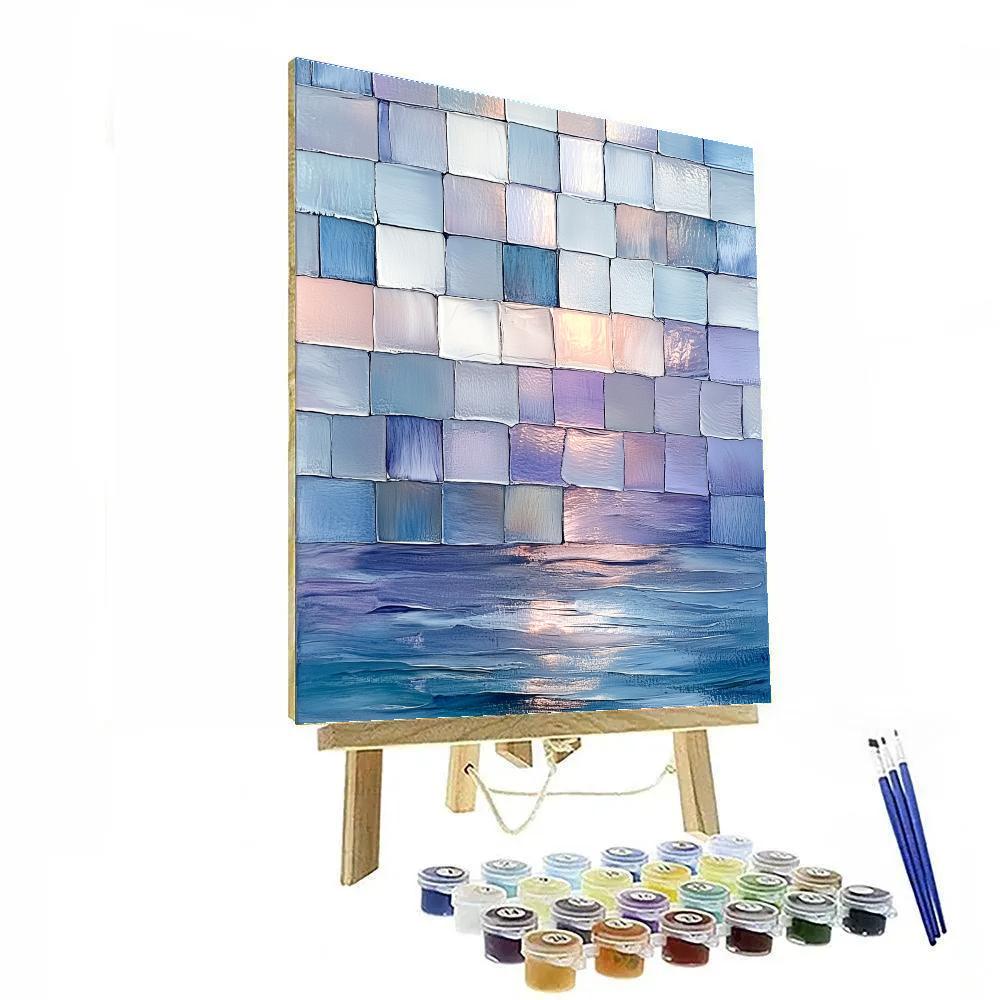 Jean-Paul Riopelle Inspired Reflective Lake As Stained Mosaic Paint by numbers kits