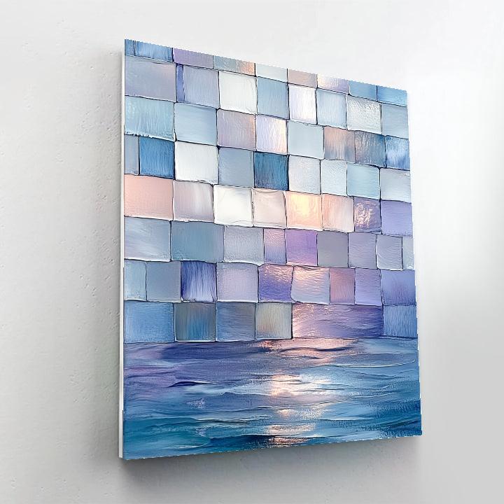 Jean-Paul Riopelle Inspired Reflective Lake As Stained Mosaic Paint by numbers kits