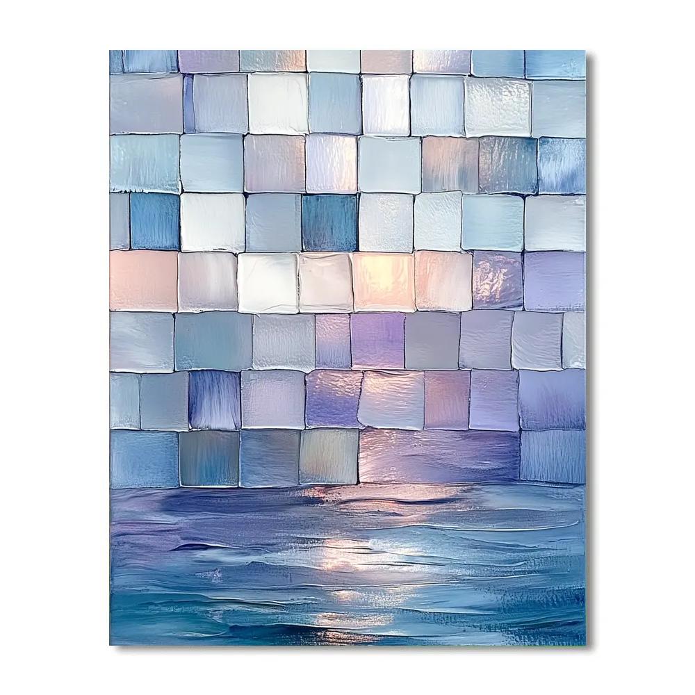 Jean-Paul Riopelle Inspired Reflective Lake As Stained Mosaic Paint by numbers kits