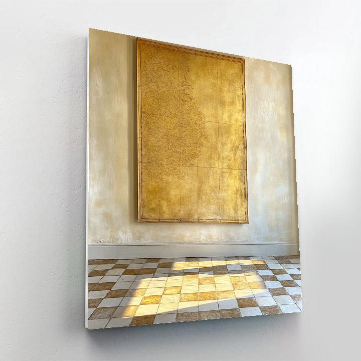 Johannes Vermeer Inspired Map And Tiled Floor With Light painting number kit