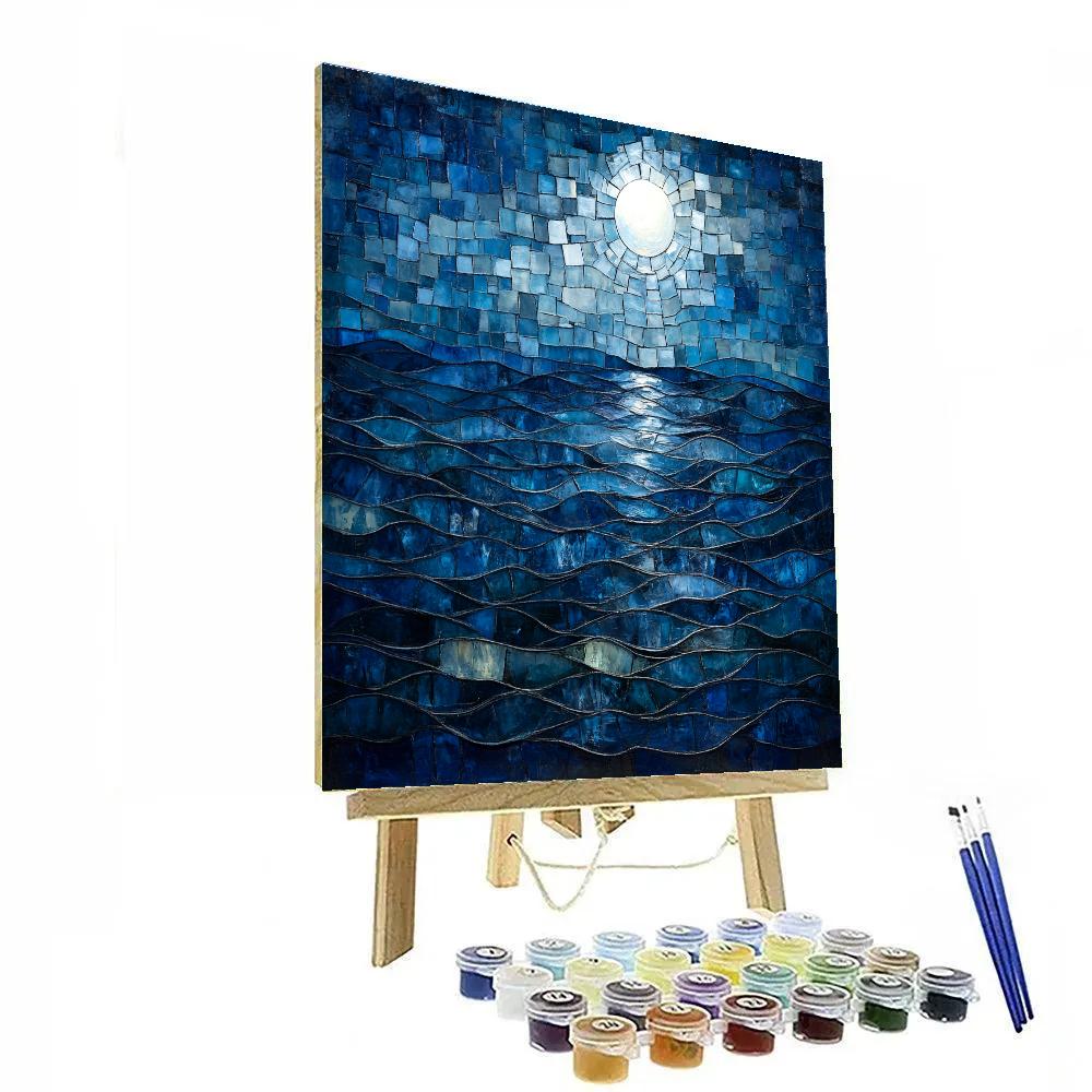 Jean-Paul Riopelle Inspired Textured Midnight Ocean paint by number