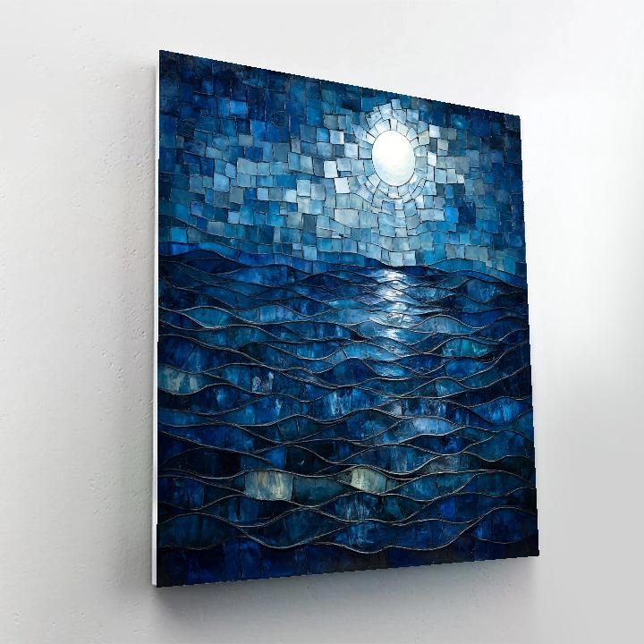 Jean-Paul Riopelle Inspired Textured Midnight Ocean paint by number