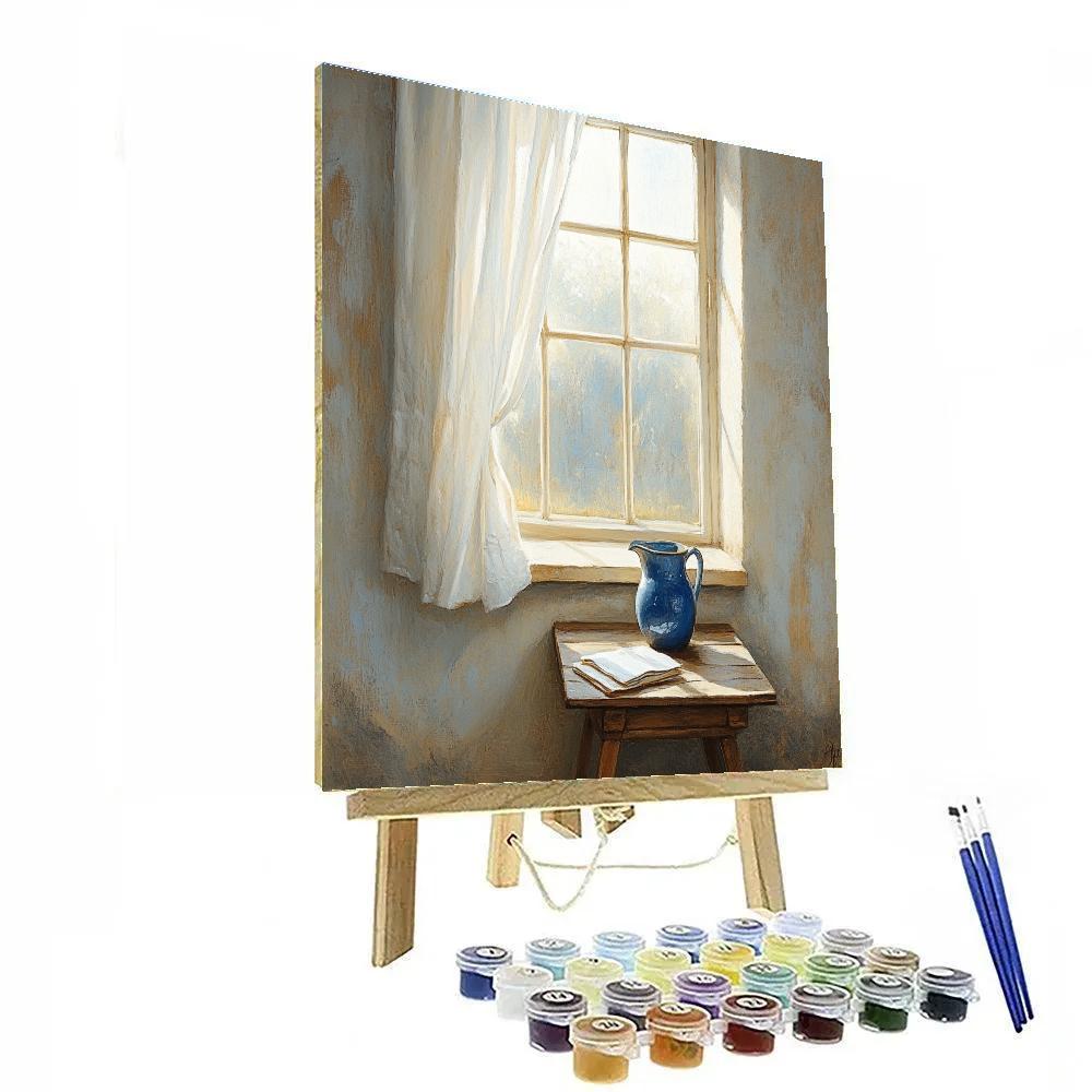 Johannes Vermeer Inspired Luminous Delft Window Nook Number painting