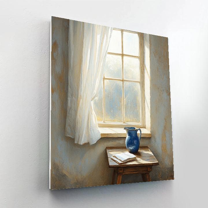 Johannes Vermeer Inspired Luminous Delft Window Nook Number painting
