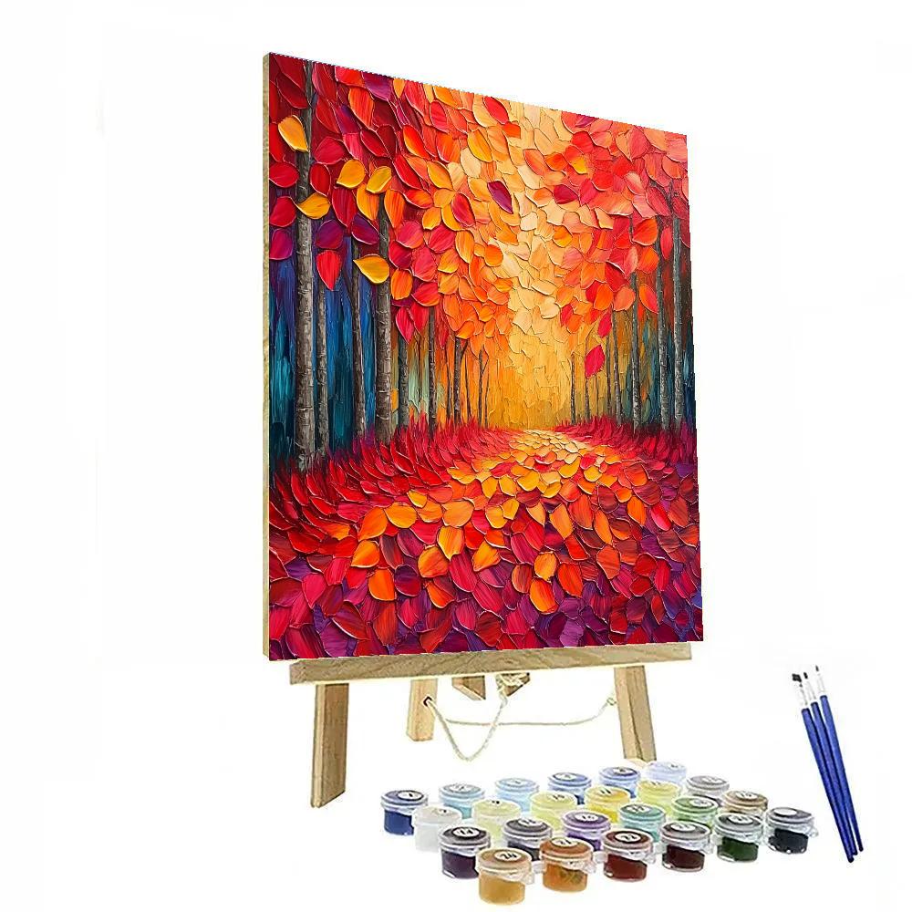 Jean-Paul Riopelle Inspired Autumnal Flames paint by numbers