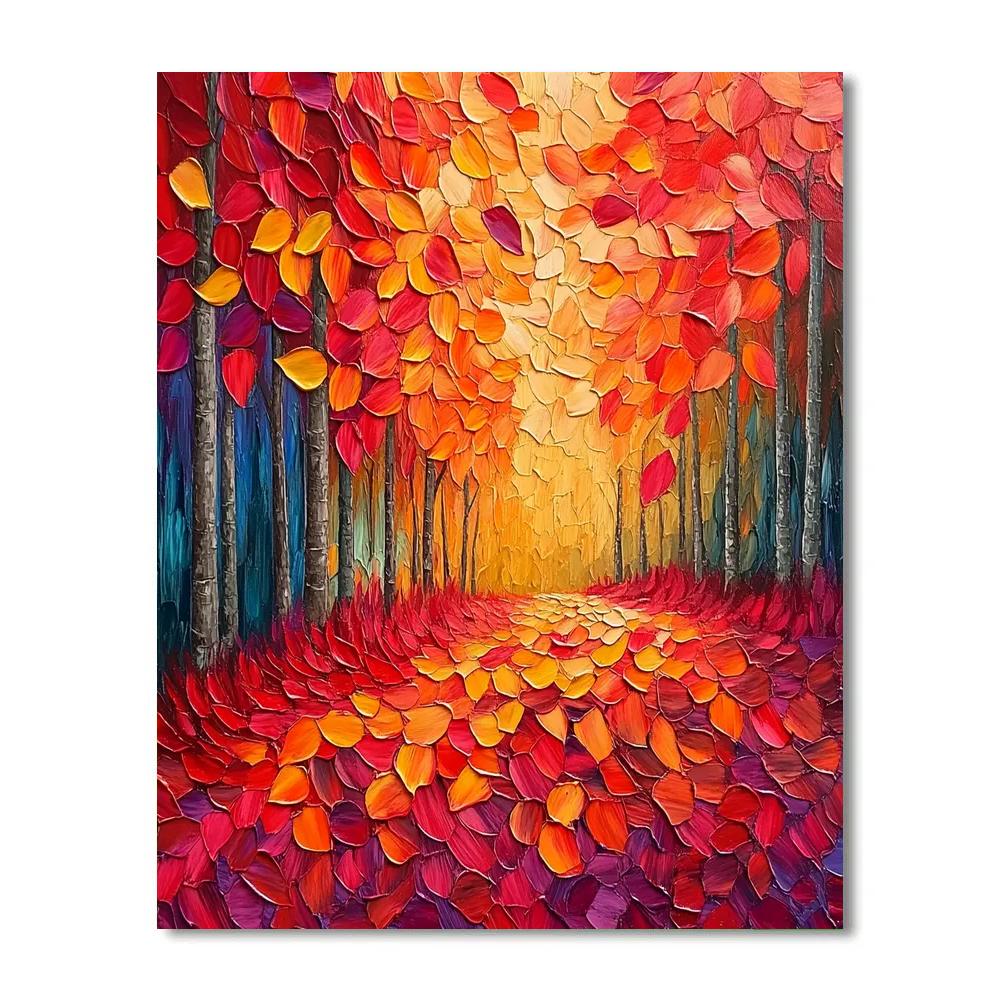 Jean-Paul Riopelle Inspired Autumnal Flames paint by numbers